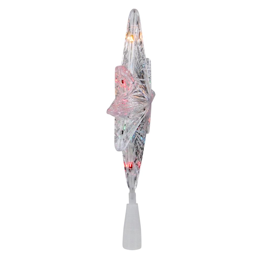 11" Clear 8 Point Star of Bethlehem Christmas Tree Topper - Multicolor Lights. Picture 3