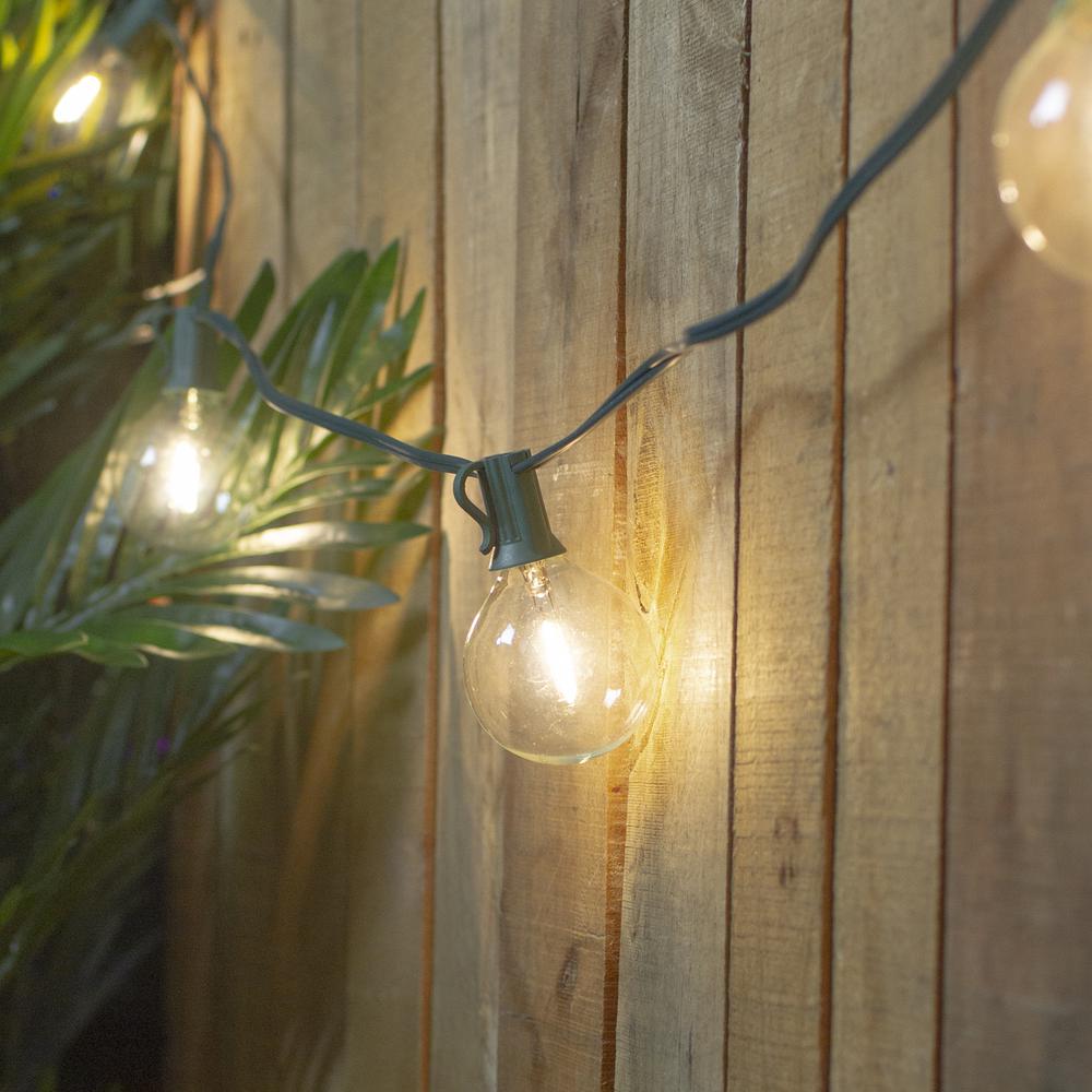 10ct Warm White LED G50 Globe Patio Lights  10ft Green Wire. Picture 2
