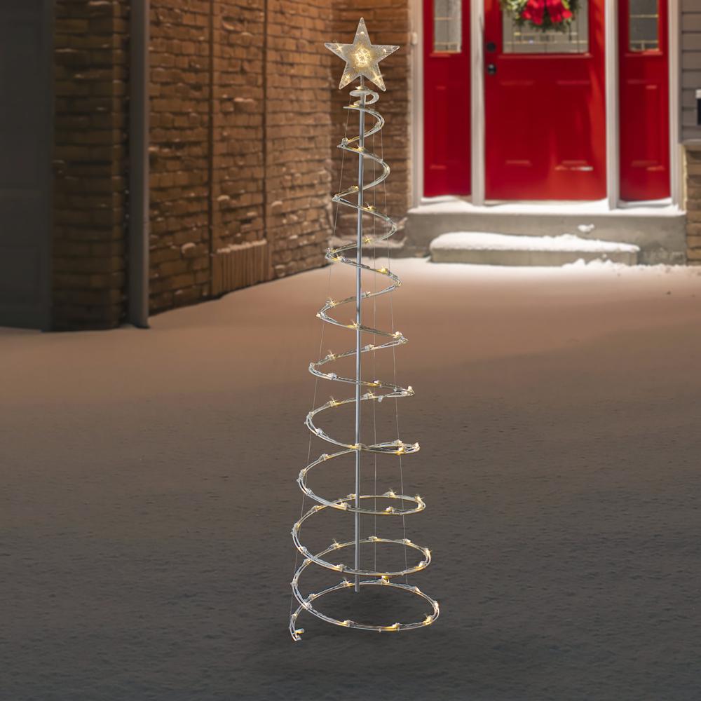 6ft LED Lighted Spiral Cone Tree Outdoor Christmas Decoration  Warm White Lights. Picture 2