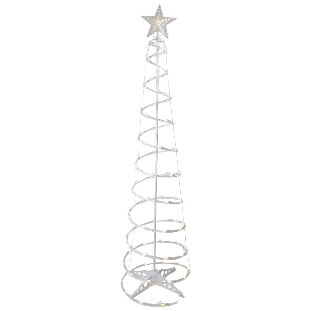6ft LED Lighted Spiral Cone Tree Outdoor Christmas Decoration  Warm White Lights. Picture 1