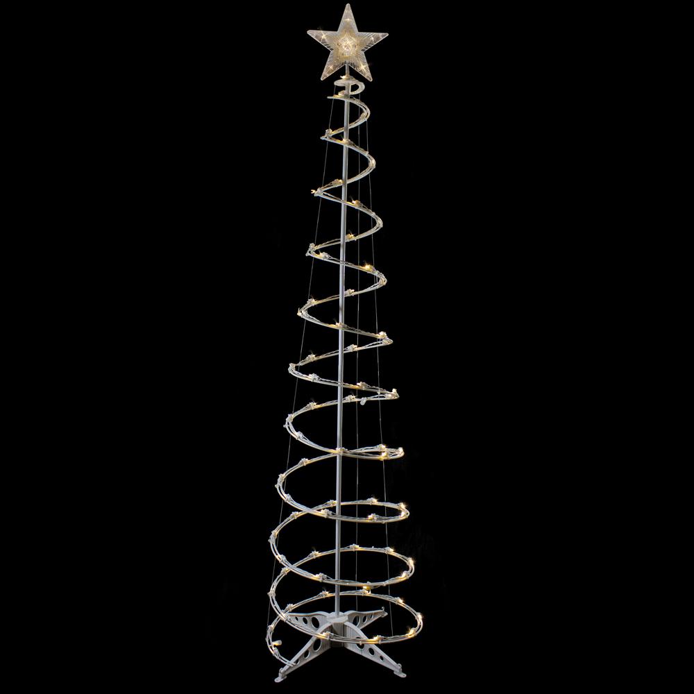 6ft LED Lighted Spiral Cone Tree Outdoor Christmas Decoration  Warm White Lights. Picture 3