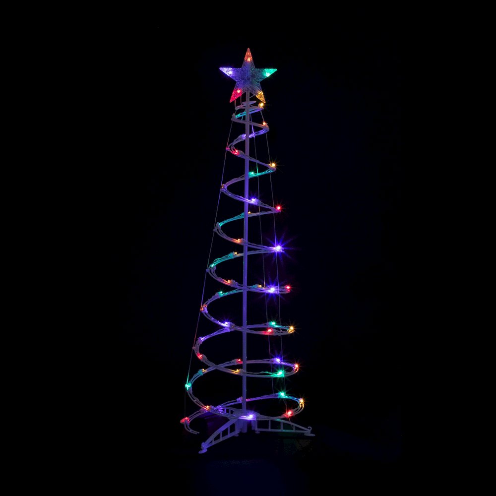 Set of 3 LED Lighted Multi-Color Outdoor Spiral Christmas Cone Trees 3'  4'  and 6'. Picture 5