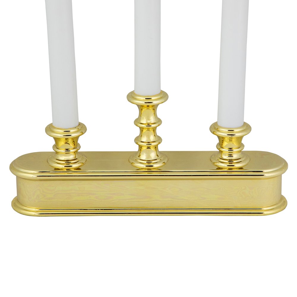 10" Pre-Lit LED White Lighted 3ct Candolier Christmas Candle Lamp. Picture 6
