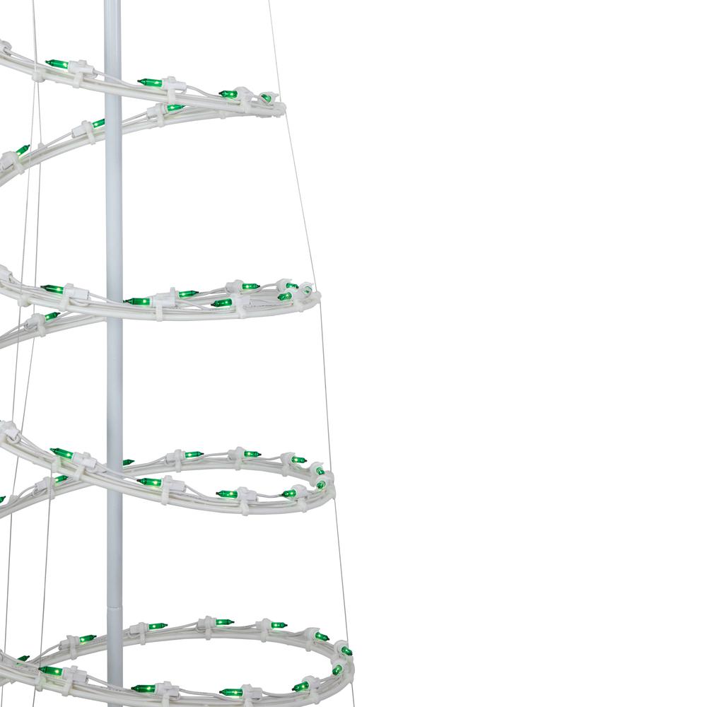 4' Pre-Lit Spiral Outdoor Christmas Tree with Star Topper  Green Lights. Picture 3