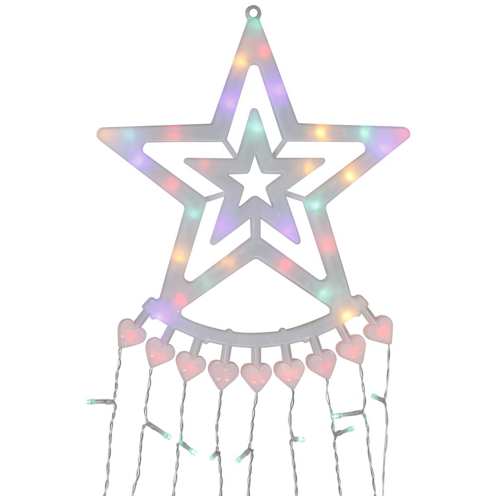 12.5' Multicolor LED Waterfall Light Tree Topper Outdoor Christmas Decor. Picture 4