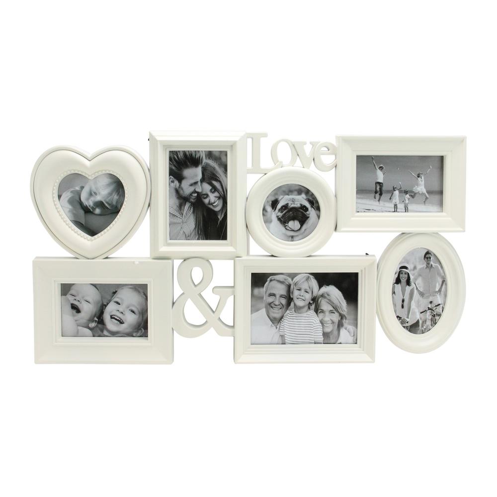 26.5" White Multi-Sized Love Collage Picture Frame Wall Decor. Picture 3