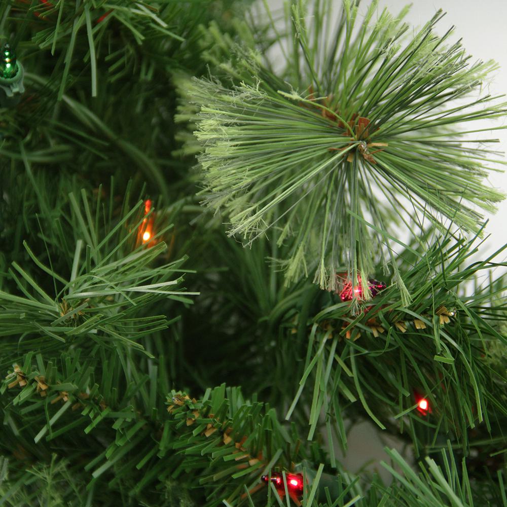 Pre-Lit Mixed Cashmere Pine Artificial Christmas Wreath - 24-Inch  Multi Lights. Picture 2