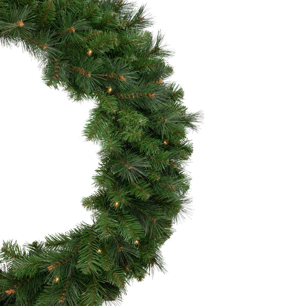 Mixed Beaver Pine Artificial Christmas Wreath  36-Inch  Clear Lights. Picture 3