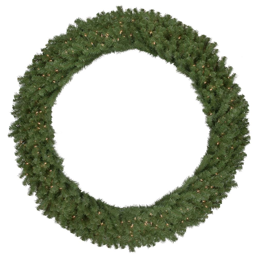 Pre-Lit Deluxe Dorchester Pine Artificial Christmas Wreath 60-Inch Clear Lights. Picture 1