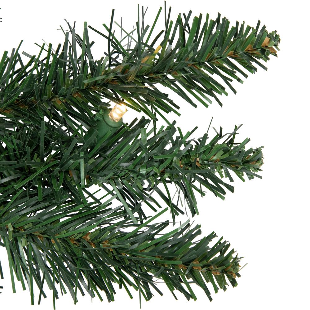 9' x 12" Buffalo Fir Artificial Christmas Garland - Warm White LED Lights. Picture 4