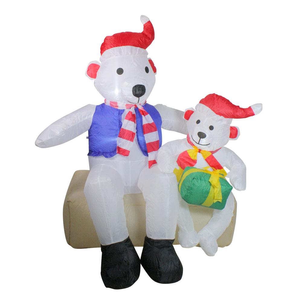4' Inflatable Polar Bear Family Lighted Christmas Yard Art Decor. Picture 1