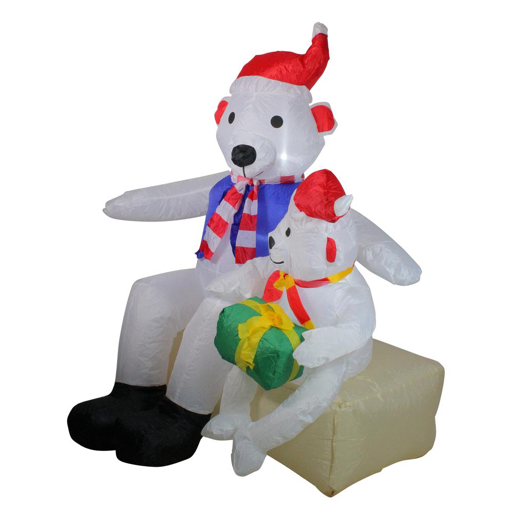4' Inflatable Polar Bear Family Lighted Christmas Yard Art Decor. Picture 2