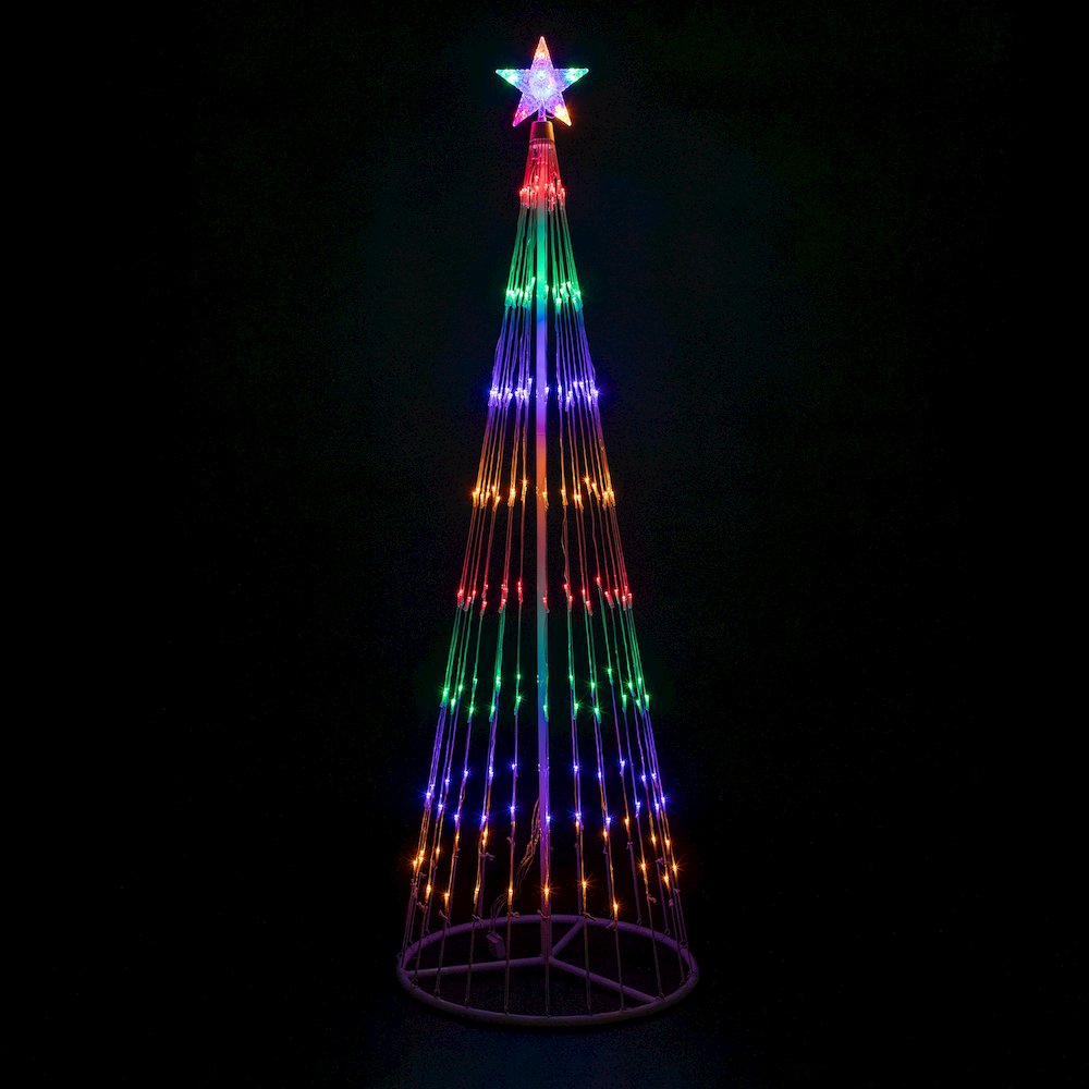 6' Multi-Color LED Lighted Show Cone Christmas Tree Outdoor Decoration. Picture 2