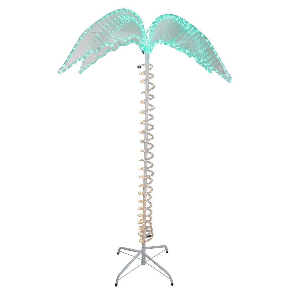 7' Pre-Lit Tropical Palm Tree Outdoor Decoration - Rope Lights. Picture 2