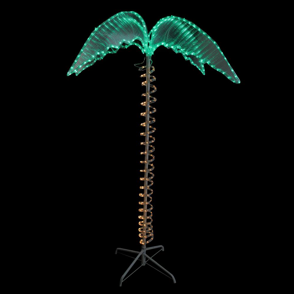 7' Pre-Lit Tropical Palm Tree Outdoor Decoration - Rope Lights. Picture 1