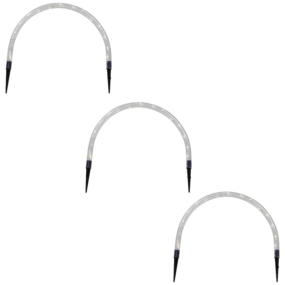 Pack of 3 Clear Lighted Christmas Arch Pathway Markers 20". Picture 1