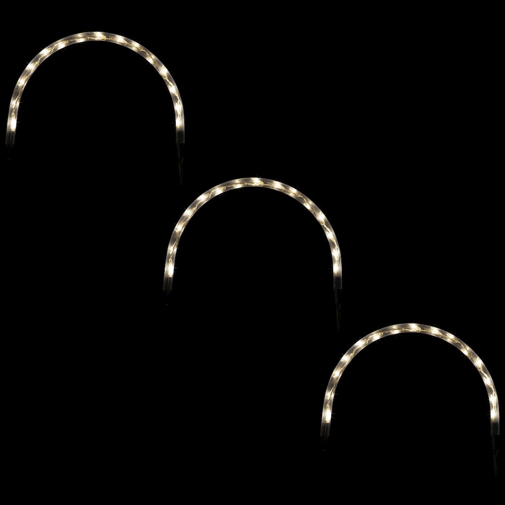 Pack of 3 Clear Lighted Christmas Arch Pathway Markers 20". Picture 3