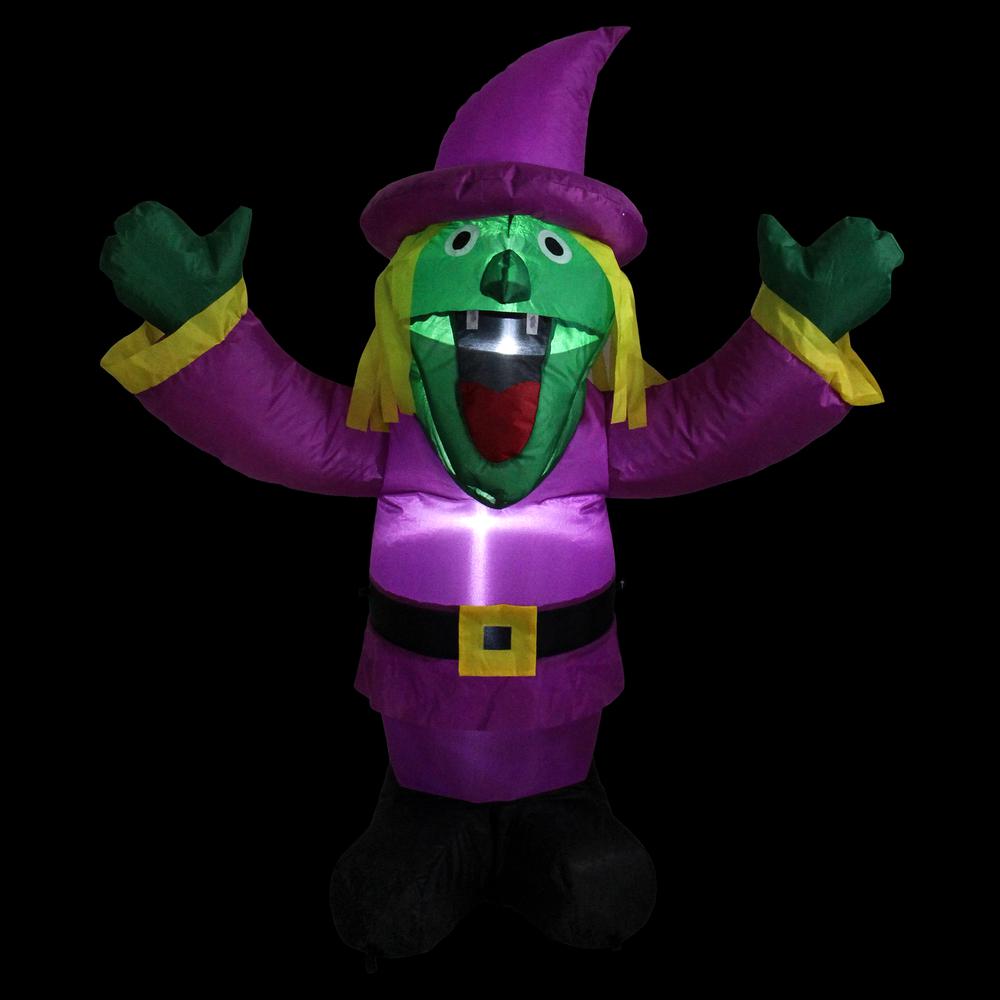 3.5' Purple Inflatable Lighted Witch Halloween Outdoor Decoration. Picture 2