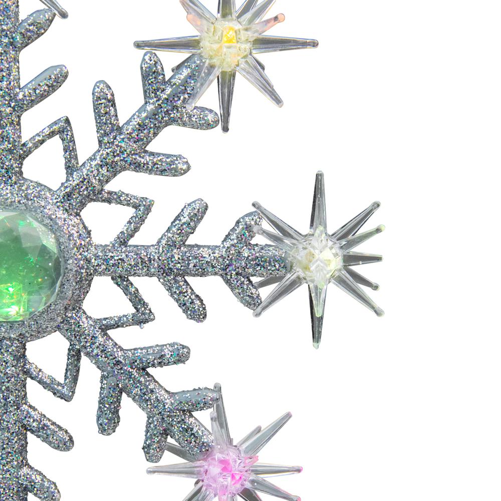 11" LED Lighted Coloring Changing Twinkling Snowflake Christmas Tree Topper. Picture 4