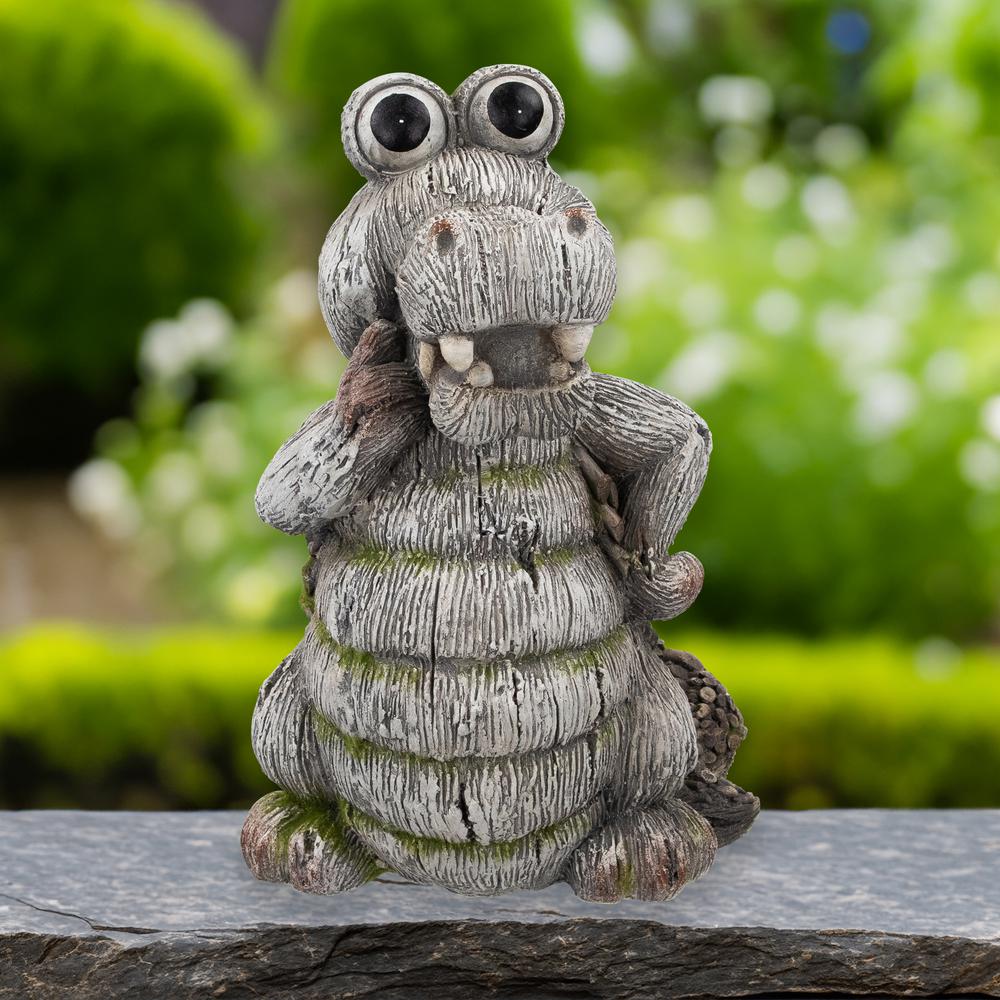 Sassy Crocodile Outdoor Garden Statue - 13.25. Picture 6