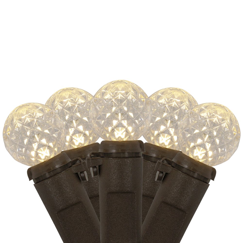LED G12 Berry Christmas Lights - Warm White - 16' Brown Wire - 50 ct. Picture 1