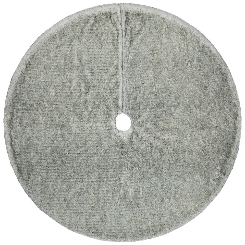 Silver Fox Faux Fur Christmas Tree Skirt - 48". Picture 2