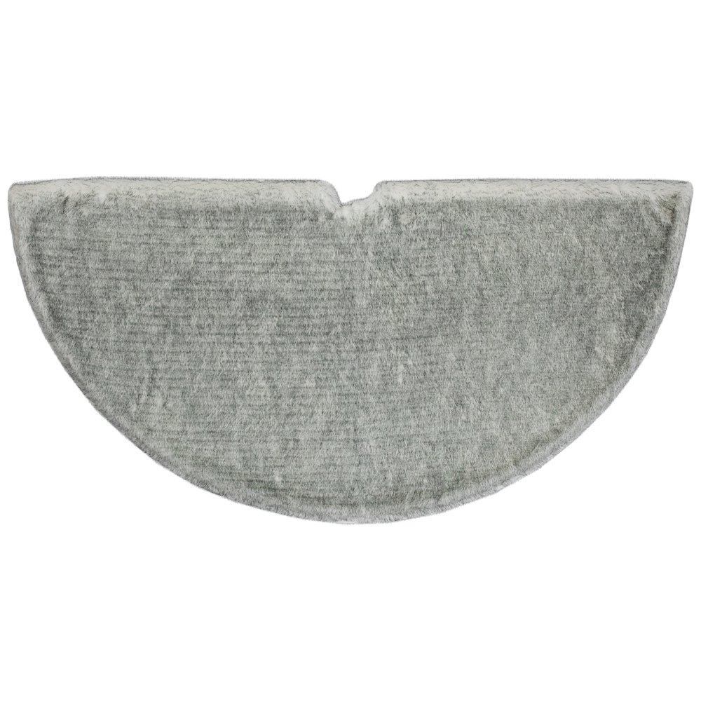 Silver Fox Faux Fur Christmas Tree Skirt - 48". Picture 5