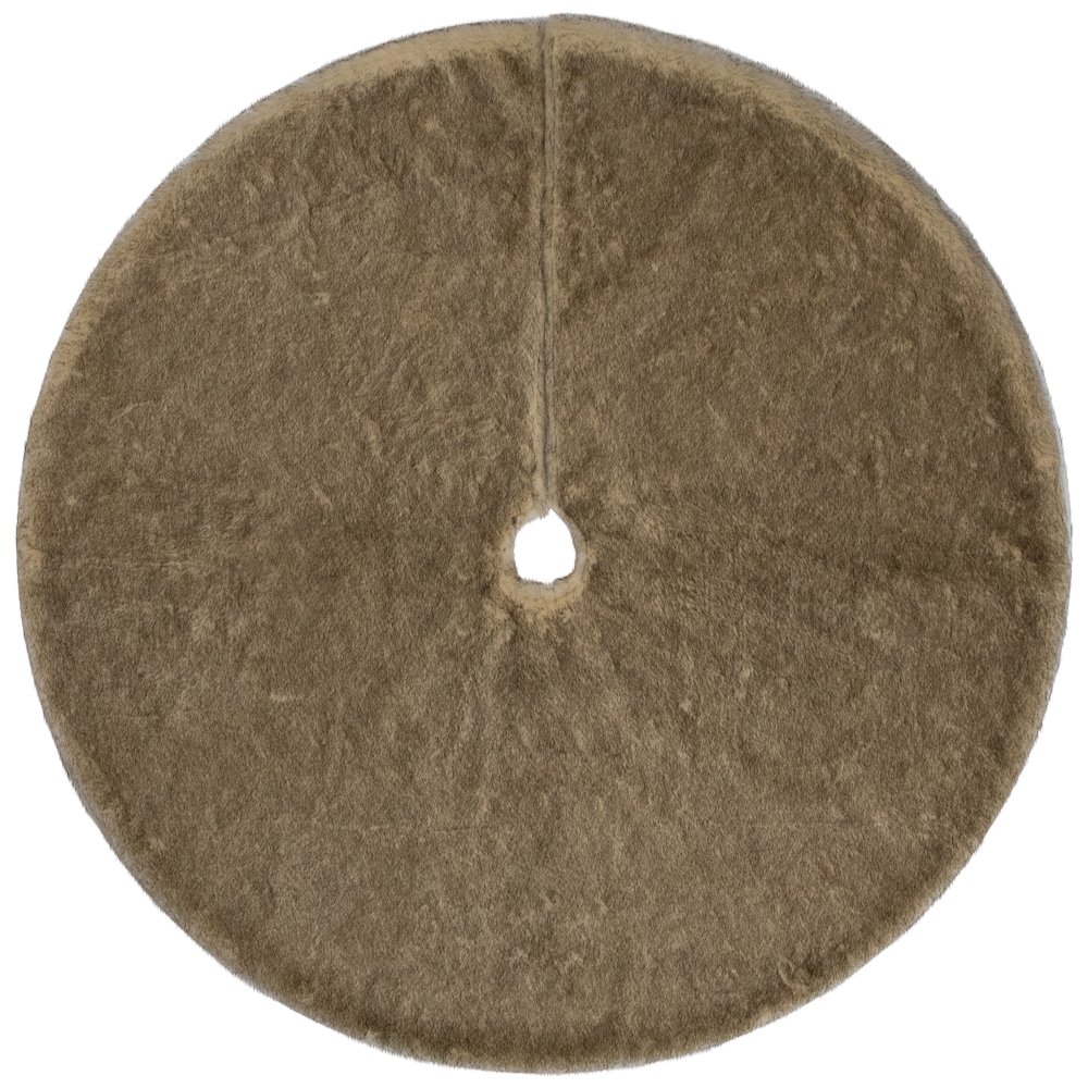 Faux Fur Christmas Tree Skirt - 48" - Brown. Picture 2