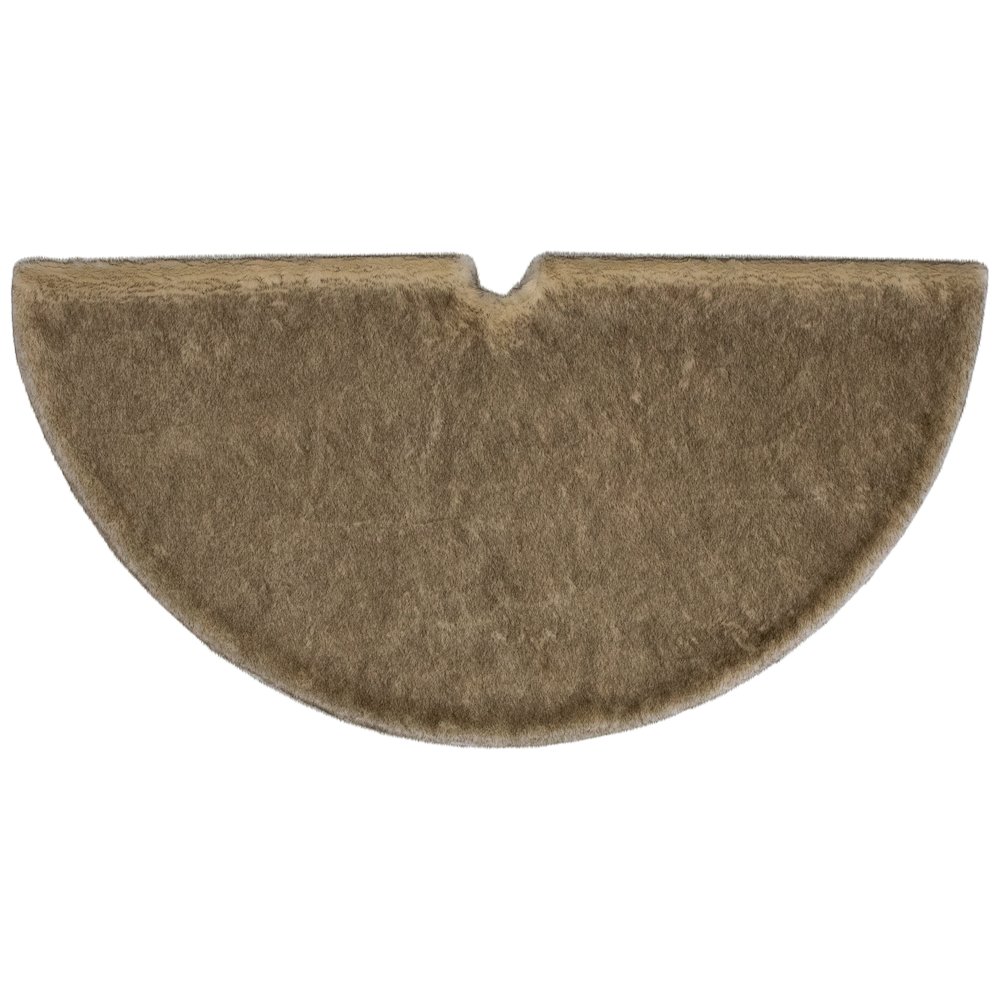Faux Fur Christmas Tree Skirt - 48" - Brown. Picture 5