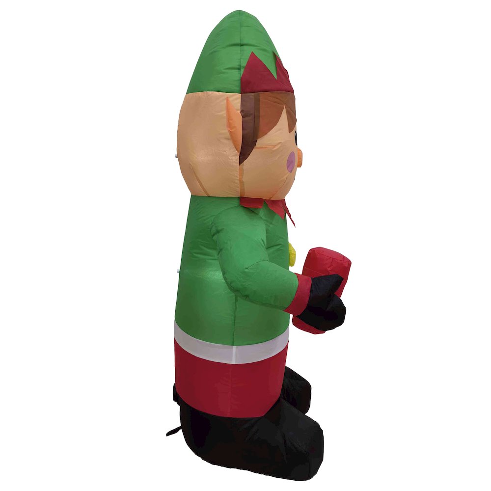 Lighted Inflatable Elf Outdoor Christmas Decoration - 4.25'. Picture 4