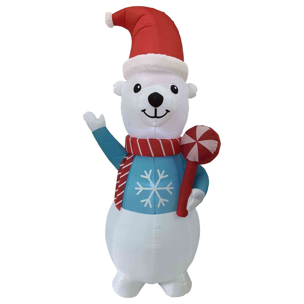 LED Lighted Inflatable Polar Bear Outdoor Christmas Decoration - 8.25'. Picture 2