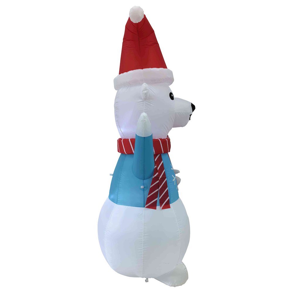 LED Lighted Inflatable Polar Bear Outdoor Christmas Decoration - 8.25'. Picture 5