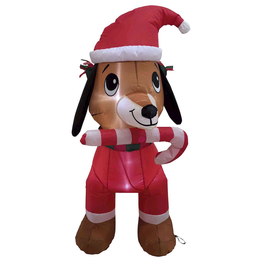 LED Lighted Inflatable Dachshund Dog Outdoor Christmas Decoration - 4.25'. Picture 4