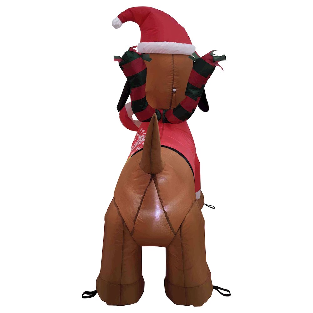 LED Lighted Inflatable Dachshund Dog Outdoor Christmas Decoration - 4.25'. Picture 6