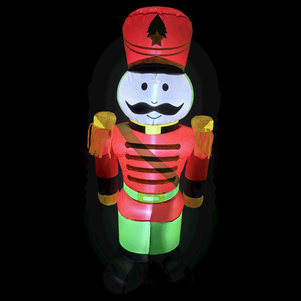 LED Lighted Inflatable Soldier Nutcracker Outdoor Christmas Decoration - 4.25'. Picture 3