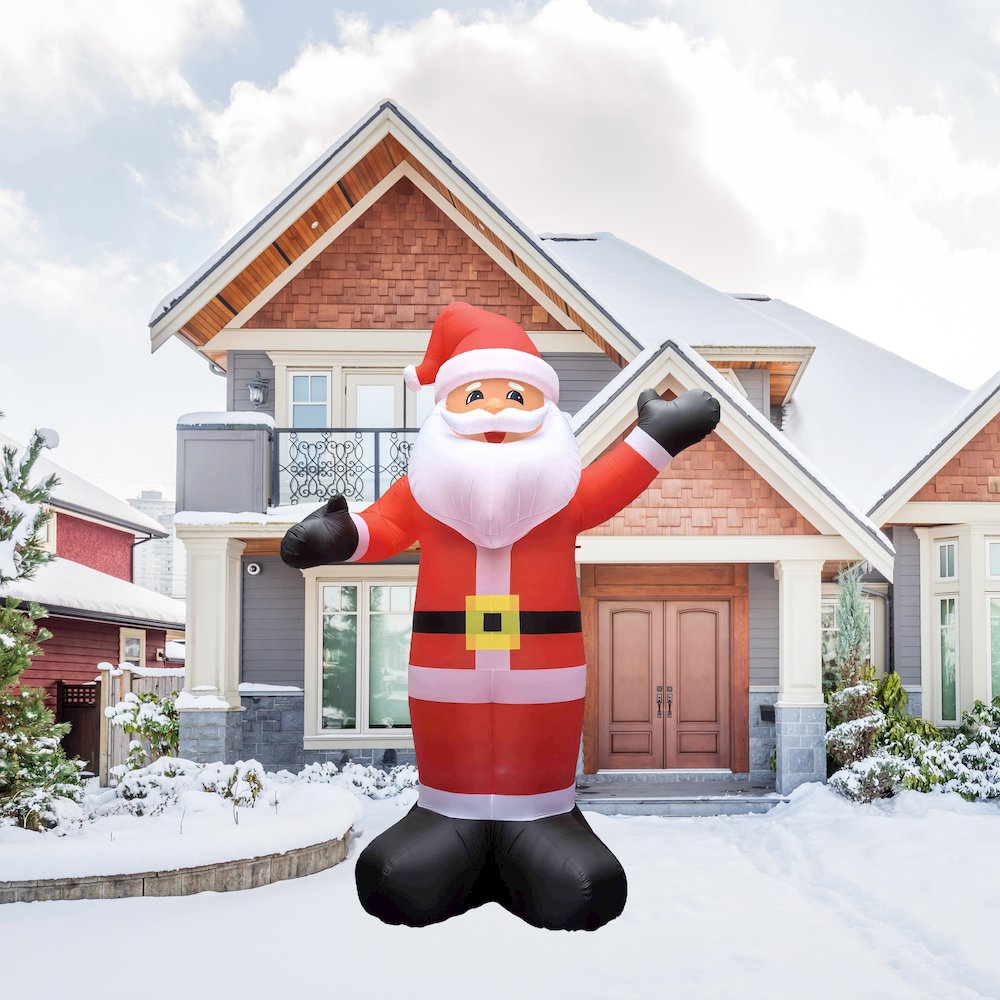 Lighted Inflatable Santa Claus Outdoor Commercial Christmas Decoration - 20'. Picture 1