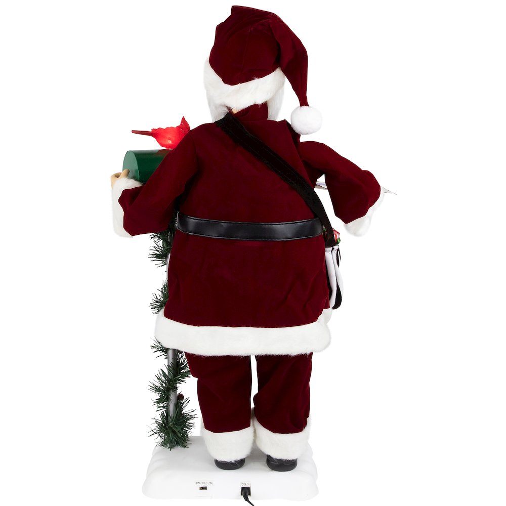 Musical Santa Claus Figure with Lighted "Merry Christmas" Mailbox - 30". Picture 5