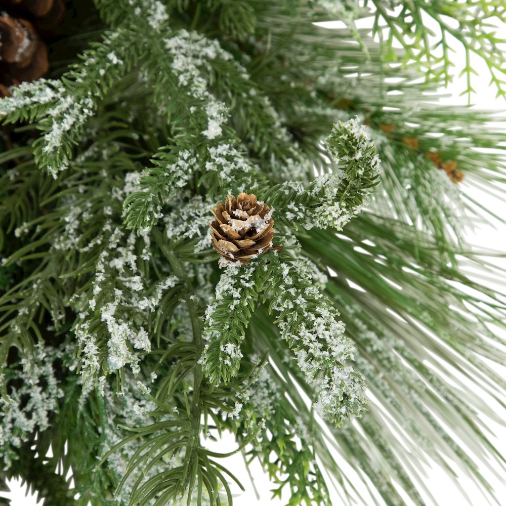 Frosted Mixed Pine and Cedar Artificial Christmas Wreath - 28" - Unlit. Picture 8