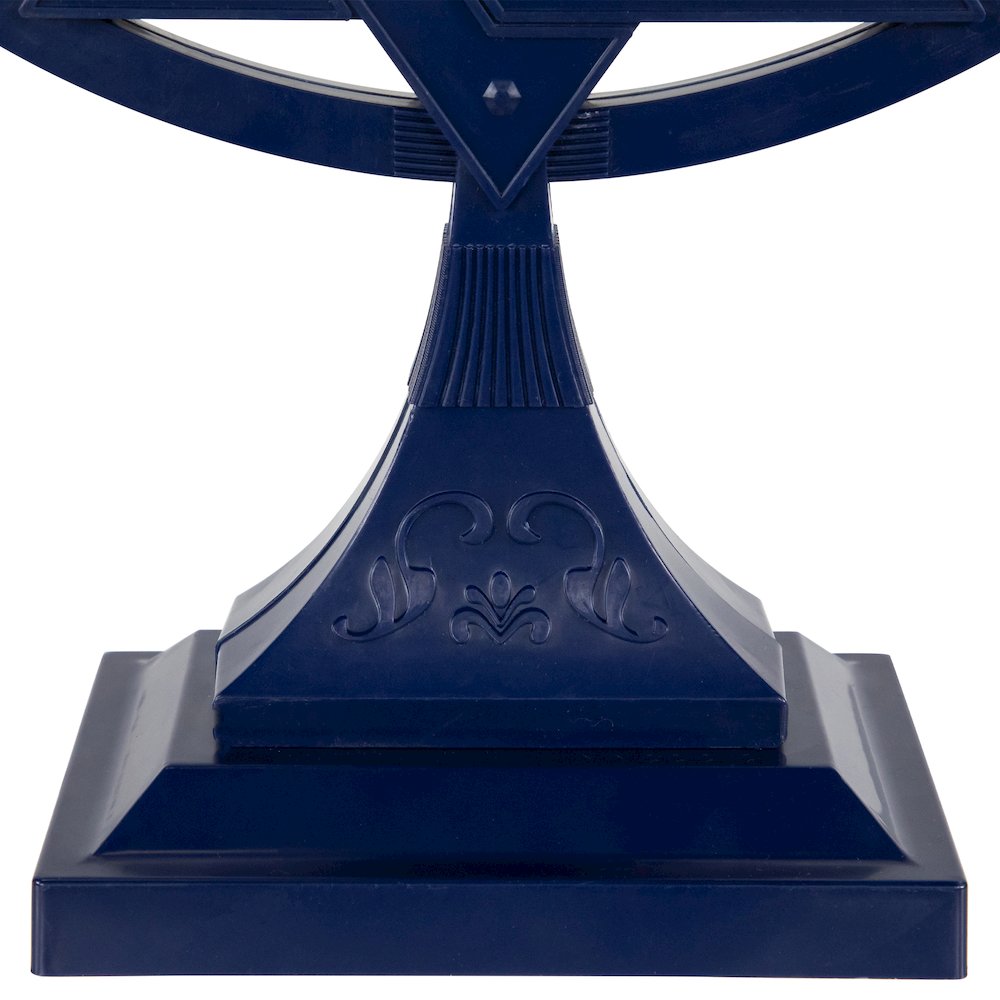 Battery Operated LED Lighted Star of David Hanukkah Menorah - 11.75" - Blue. Picture 7