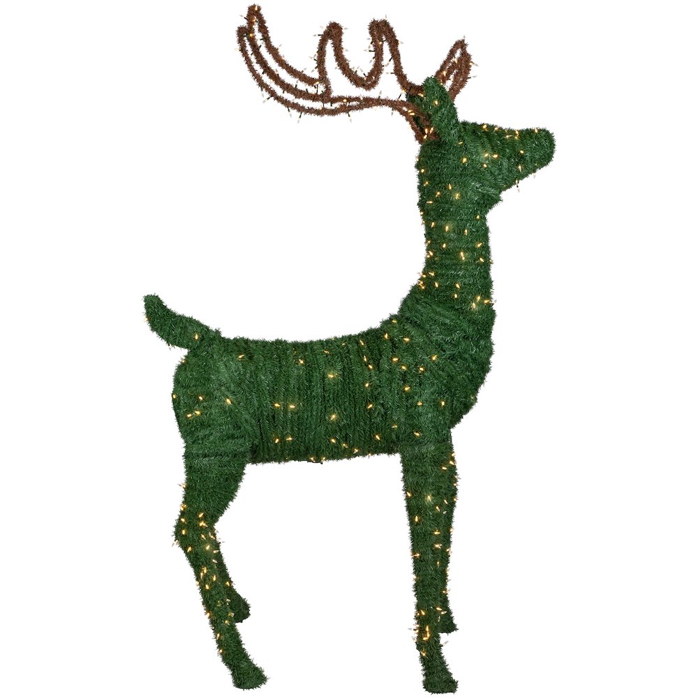 Standing Topiary Reindeer Outdoor Christmas Decoration - 6.5' - White LED Lights. Picture 3