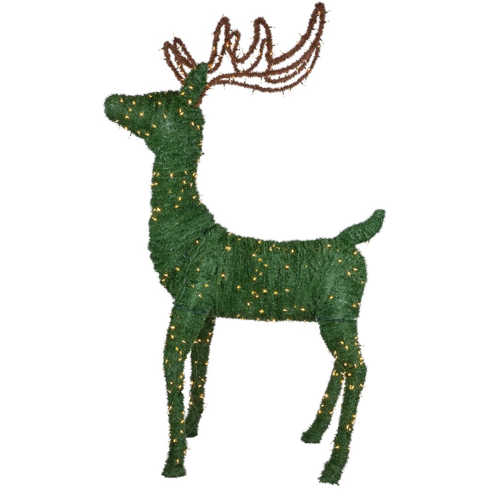 Standing Topiary Reindeer Outdoor Christmas Decoration - 6.5' - White LED Lights. Picture 4