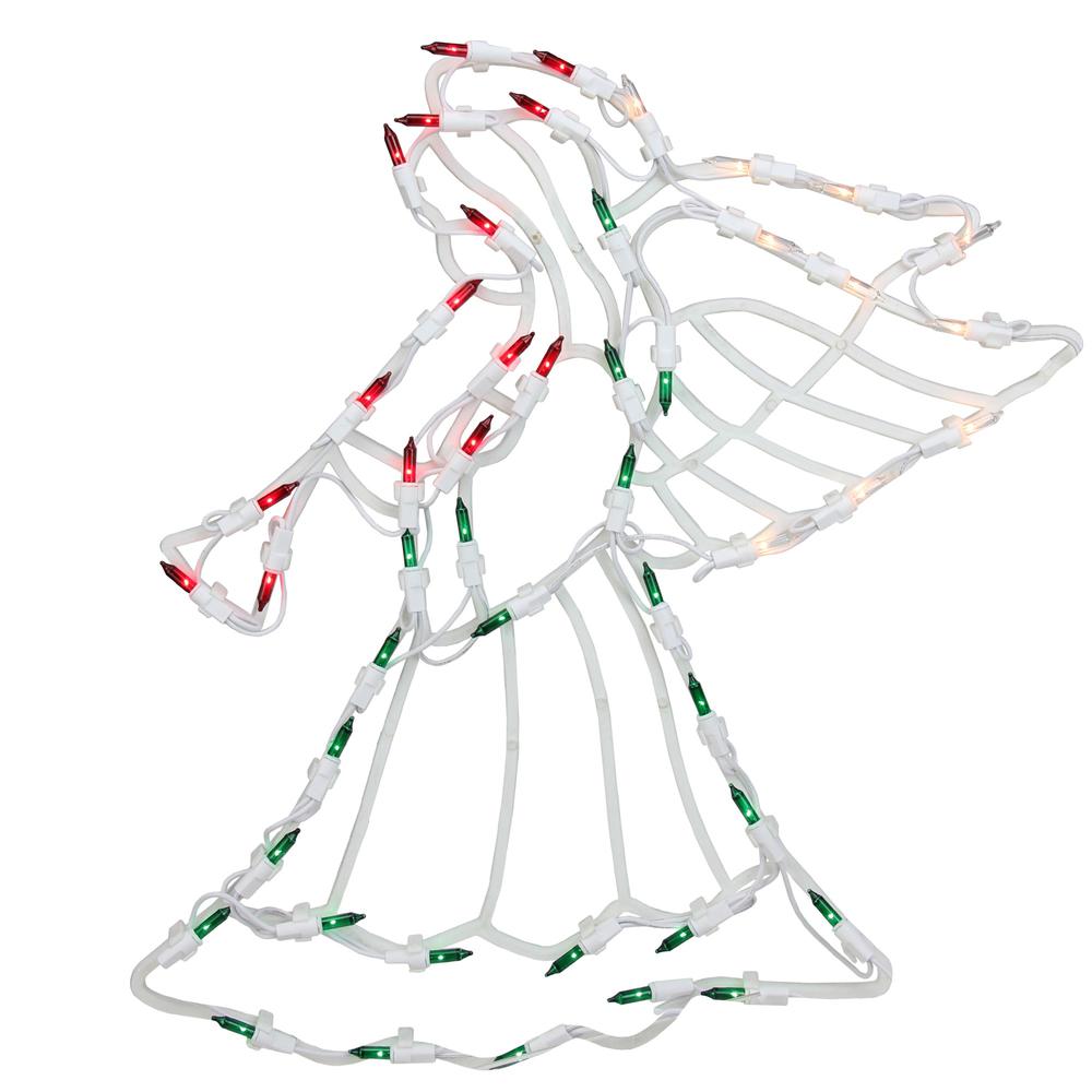 18" Lighted Trumpeting Angel Christmas Window Silhouette Decoration. Picture 2