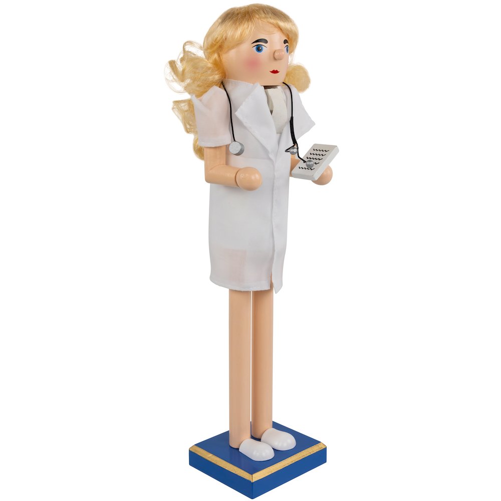 15" Nurse Christmas Nutcracker with Stethoscope. Picture 4