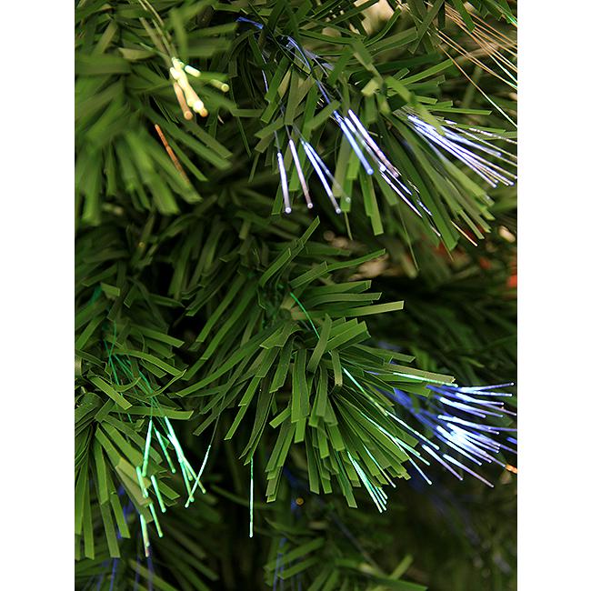 3' Pre-Lit Medium Fiber Optic Red Poinsettias Artificial Christmas Tree - Multicolor Lights. Picture 4
