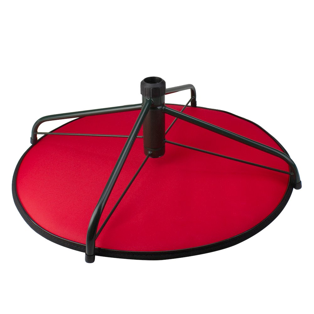 Medium Premium Christmas Tree Mat - 22" - Red and Black. Picture 4