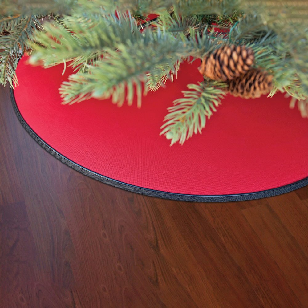Medium Premium Christmas Tree Mat - 22" - Red and Black. Picture 2