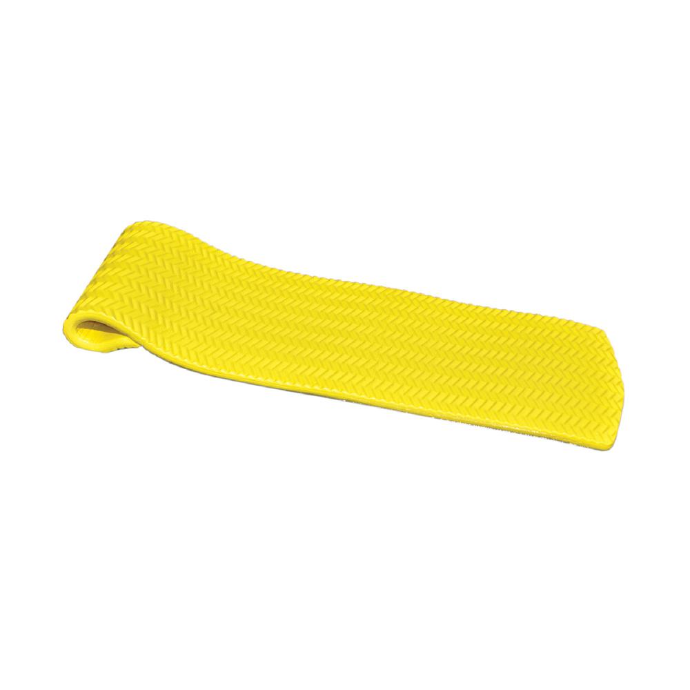 74-Inch Yellow Floating Rippled Swimming Pool Mattress Raft. Picture 1