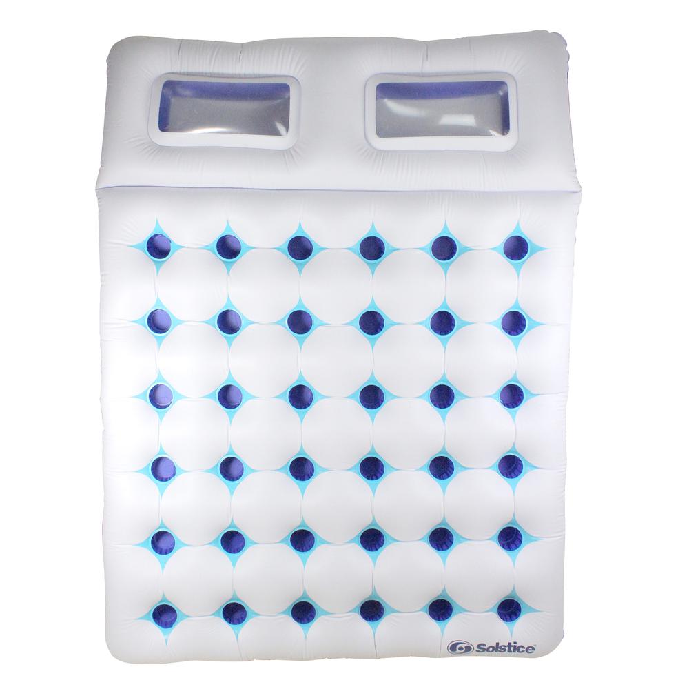 Inflatable Dual Window Pool Air Mattress - Blue and White - 76". Picture 1