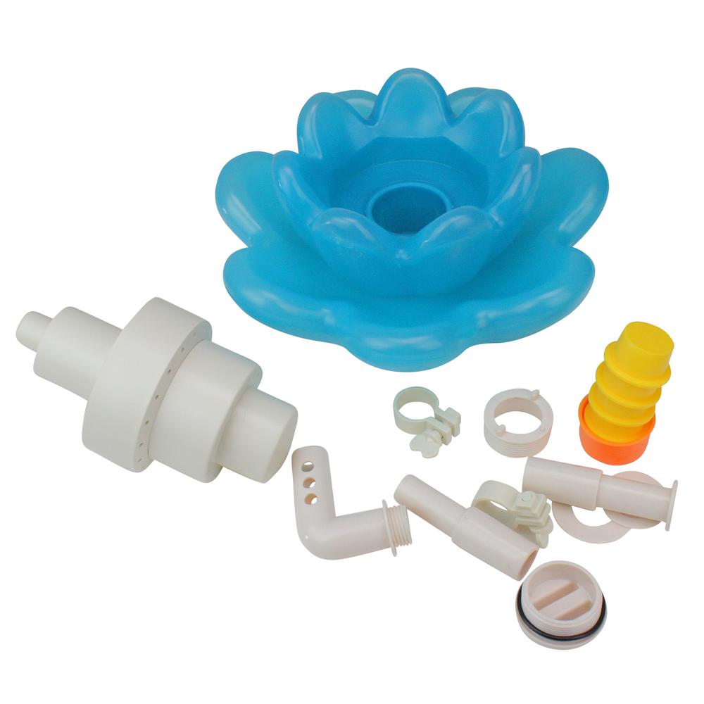11-Inch Blue Triple Tier Flower Blossom Swimming Pools Water Fountain. Picture 2