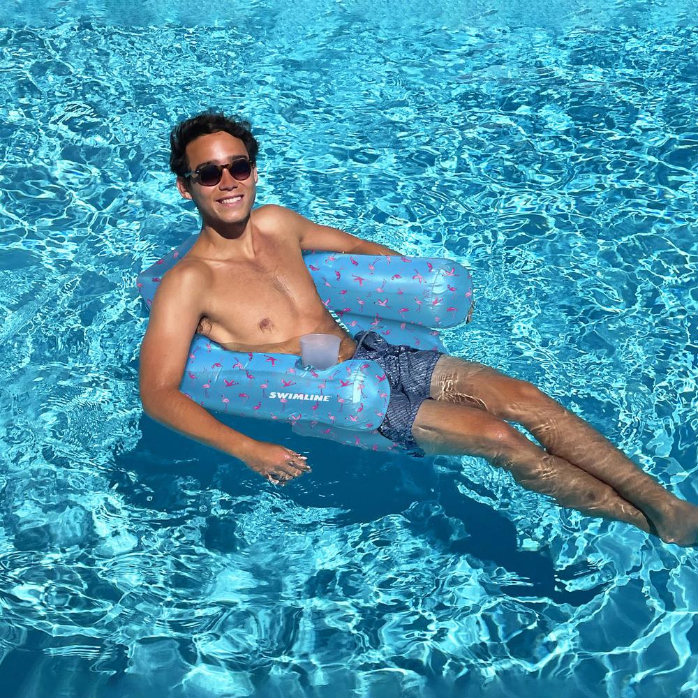 32" Flamingo Fabric Covered Floating U-Seat Pool Chair Float. Picture 5